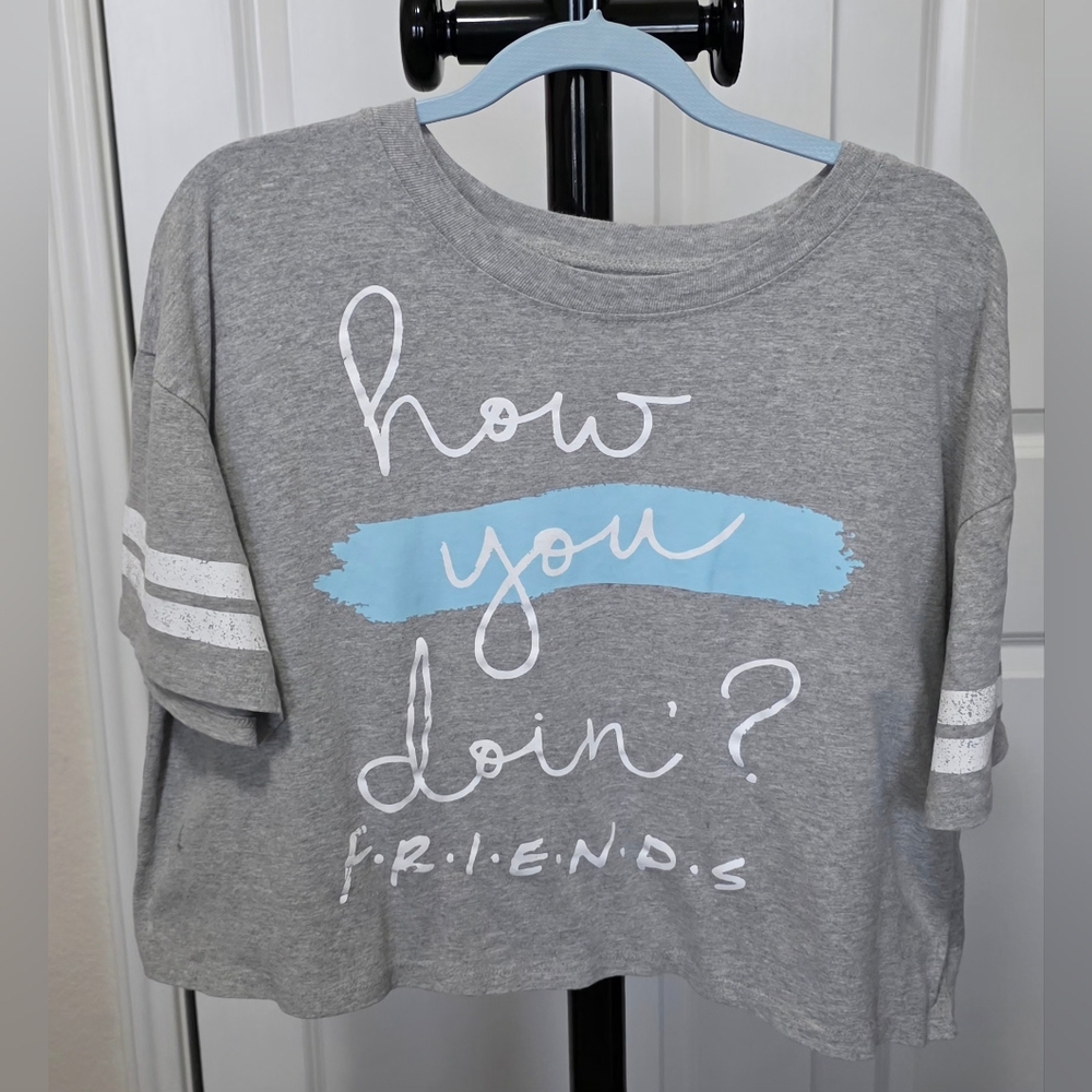 FRIENDS Gray and Blue Short Sleeve Tee